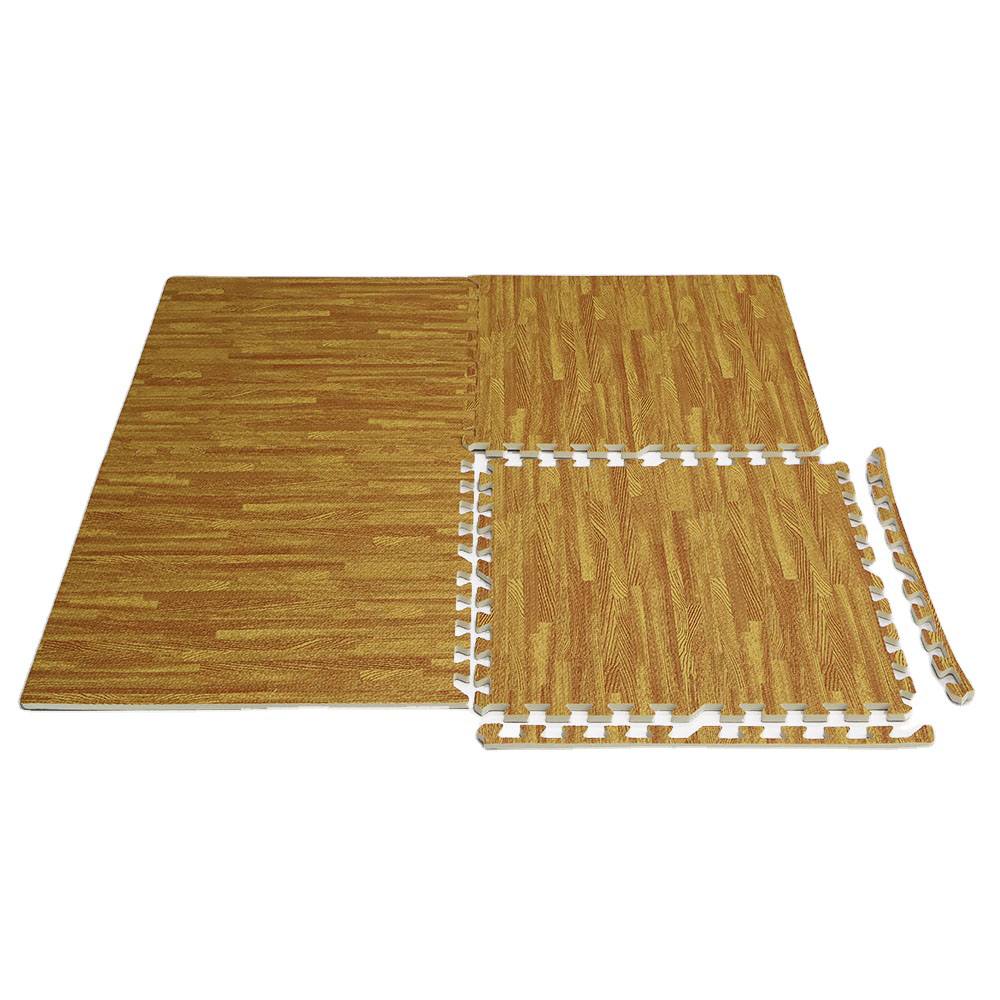 EVA foam Interlocking Puzzle Wood Mat Buy Natural Wood Grain printed